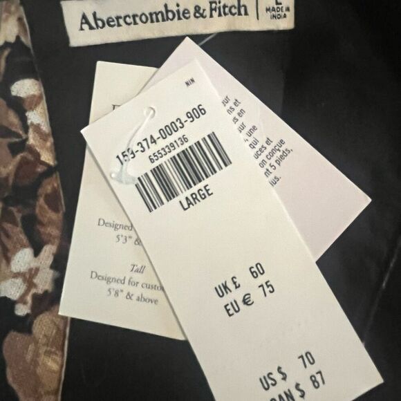Abercrombie & Fitch Brown Sleeveless Floral Shift Dress Mini Brown Linen Blend S - Picture 3 of 6